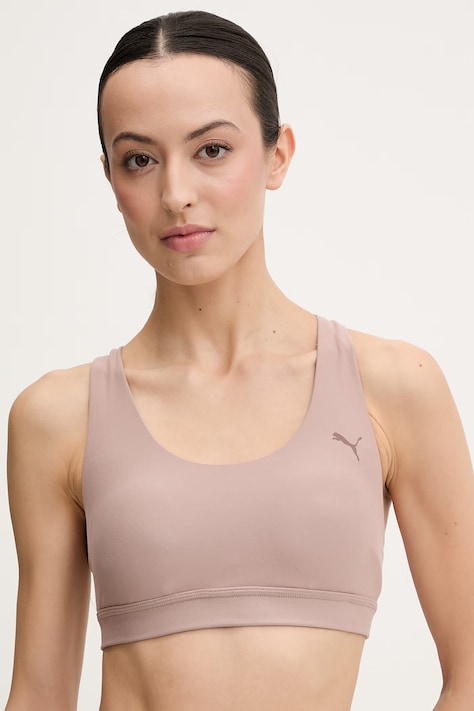 Puma biustonosz sportowy kolor beżowy gładki 527462