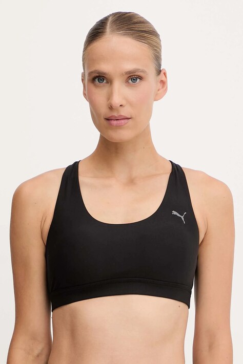 Puma biustonosz sportowy kolor czarny gładki 527462