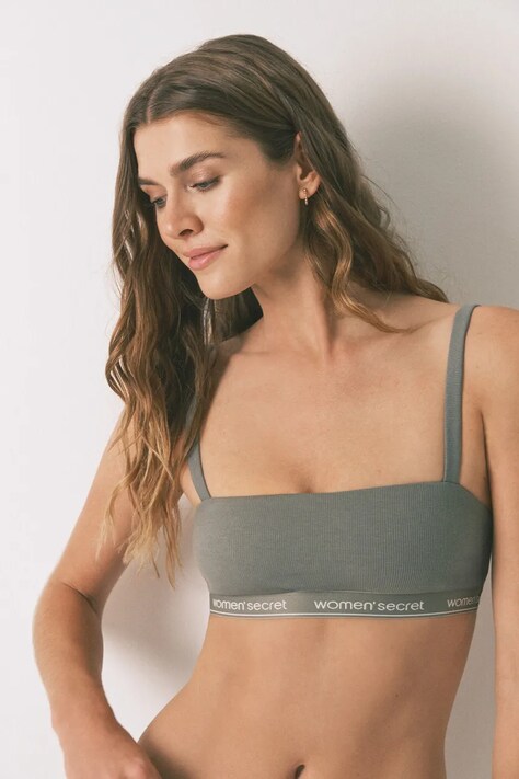 women'secret biustonosz kolor zielony gładki 5052291