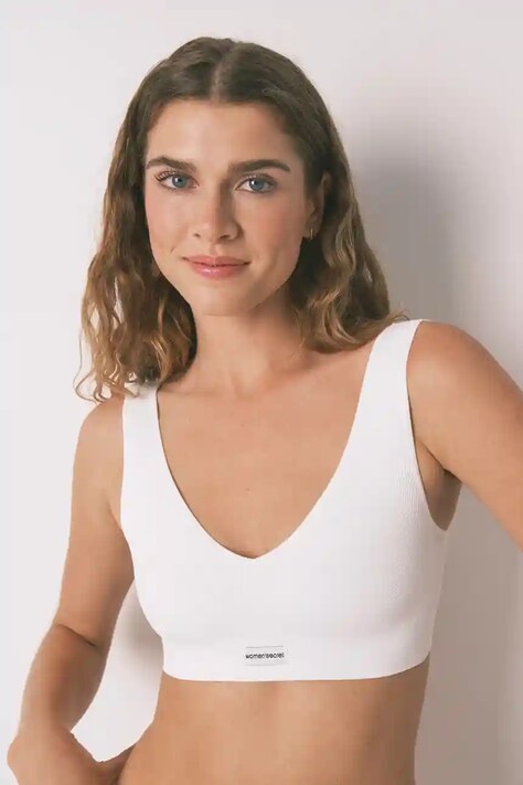 women'secret biustonosz kolor biały gładki 5102001