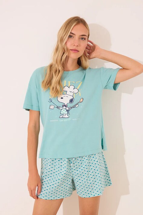 women'secret piżama damska kolor turkusowy 3132115