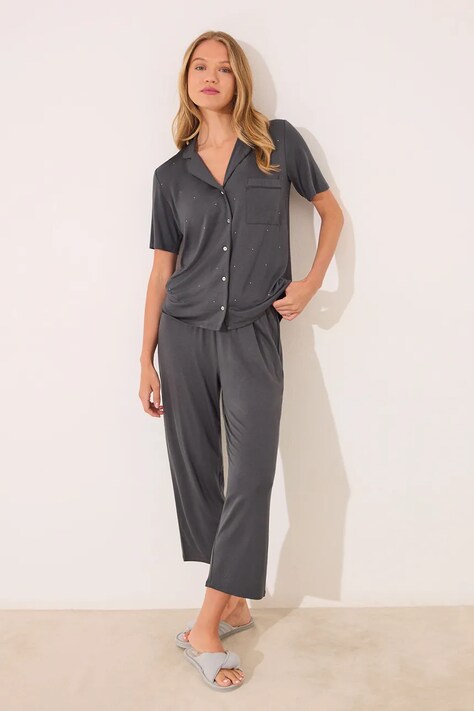 women'secret piżama damska kolor szary 4752520