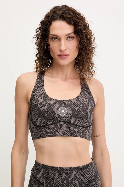adidas by Stella McCartney biustonosz sportowy TruePurpose kolor szary wzorzysty JW4542