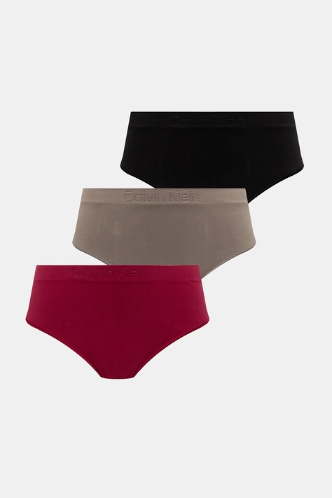 Nohavičky Calvin Klein Underwear 3-pak hnedá farba, LV00QD5212