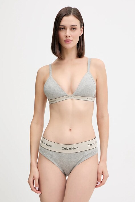 Calvin Klein Underwear biustonosz kolor szary gładki LV00QF8369