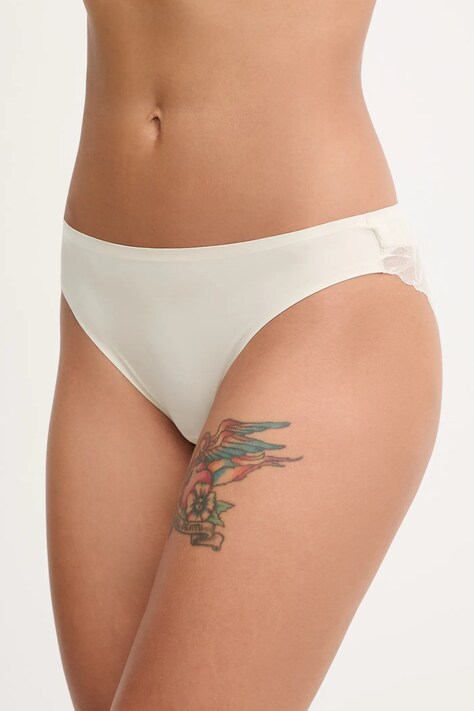 Calvin Klein Underwear figi kolor biały z satyny LV00QF8445