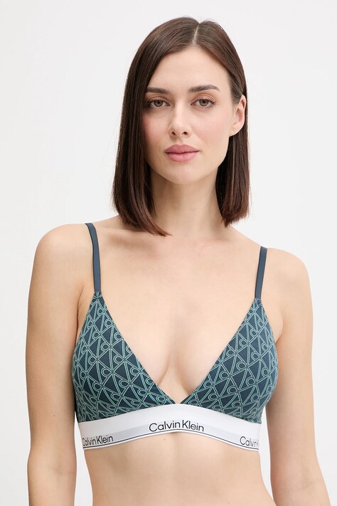 Calvin Klein Underwear biustonosz kolor zielony gładki LV00QF8498