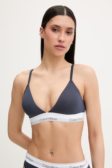 Calvin Klein Underwear grudnjak s trokutastim košaricama s pamukom mornarsko plavi LV00QF8498