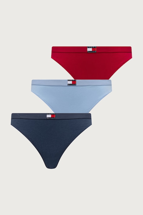 Tommy Hilfiger stringi damskie z bawełną 3-pack niebieskie UW0UW06139