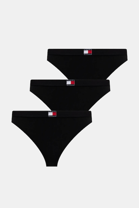 Tommy Hilfiger tanga 3-pack culoarea negru, UW0UW06139