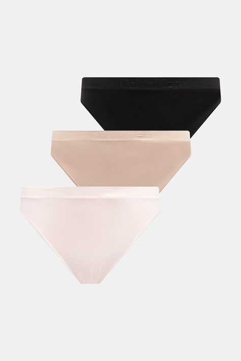 Calvin Klein Underwear tanga 3-pack culoarea bej, LV00QD5211