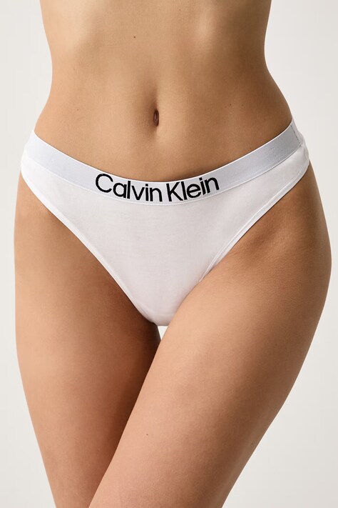 Calvin Klein Underwear Stringi damskie bawełniane z elastanem białe LV00QD5292