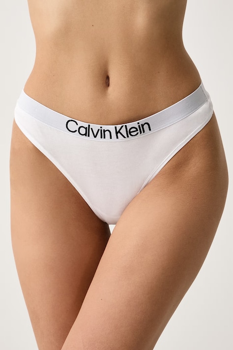 Calvin Klein Underwear Tangá dámske bavlnené s elastanom biele LV00QD5292