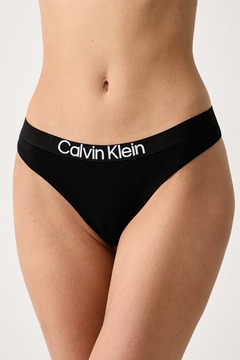 Calvin Klein Underwear Στρινγκ γυναικεία βαμβακερά με ελαστάν μαύρα LV00QD5292