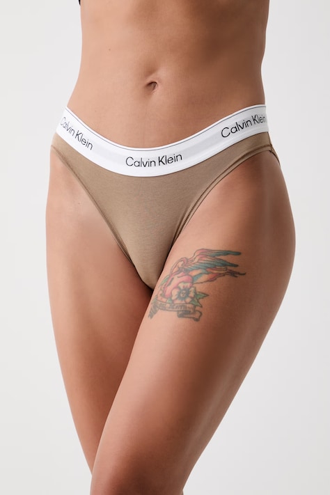 Calvin Klein Underwear figi damskie z bawełną beżowe LV00QF8520