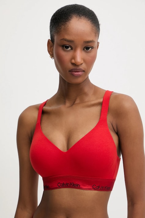 Сутиен Calvin Klein Underwear в червено с изчистен дизайн LV00QF8555