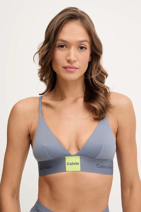 Calvin Klein Underwear biustonosz kolor niebieski gładki LV00QF8610