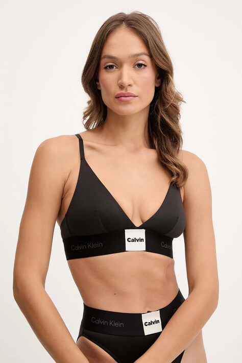 Calvin Klein Underwear biustonosz kolor czarny gładki LV00QF8610