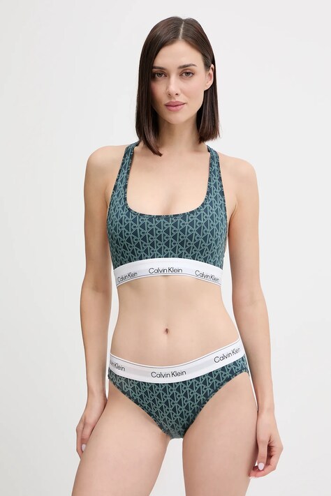 Calvin Klein Underwear biustonosz kolor zielony gładki LV00QF8493
