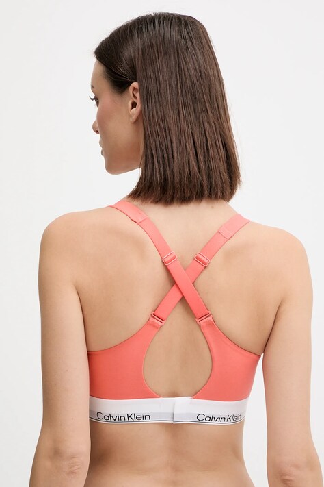 Podprsenka Calvin Klein Underwear oranžová barva, hladká, LV00QF8500