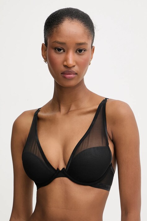 Calvin Klein Underwear biustonosz kolor czarny gładki LV00QF8448