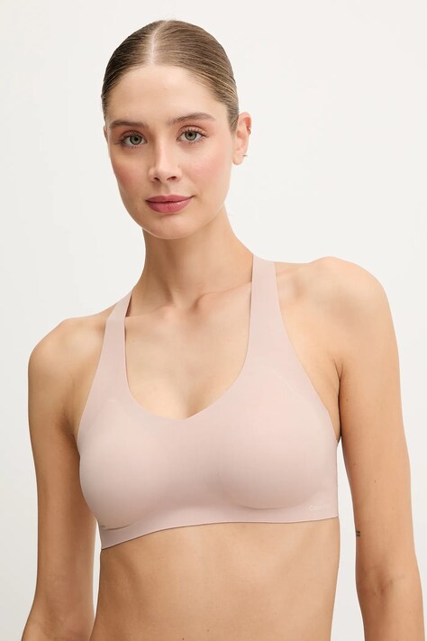 Podprsenka Calvin Klein Underwear béžová barva, hladká, LV00QF8417