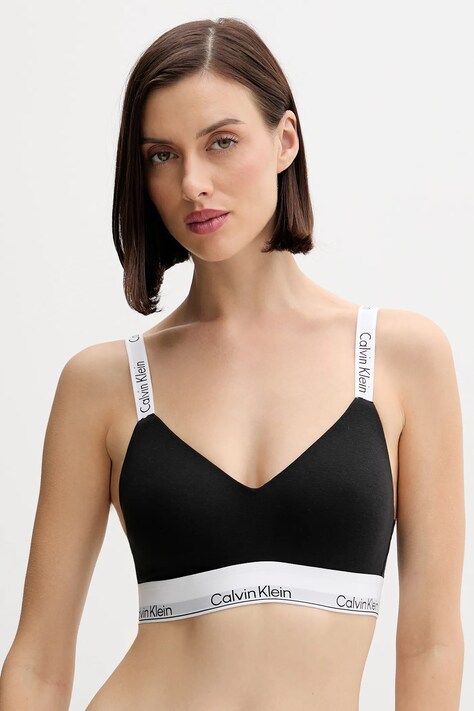 Calvin Klein Underwear biustonosz kolor czarny gładki LV00QF8504