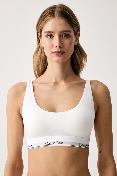 Calvin Klein Underwear Bustieră cu bumbac albă LV00QF8503