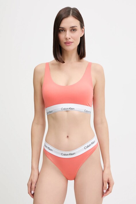 Calvin Klein Underwear biustonosz kolor pomarańczowy gładki LV00QF8503