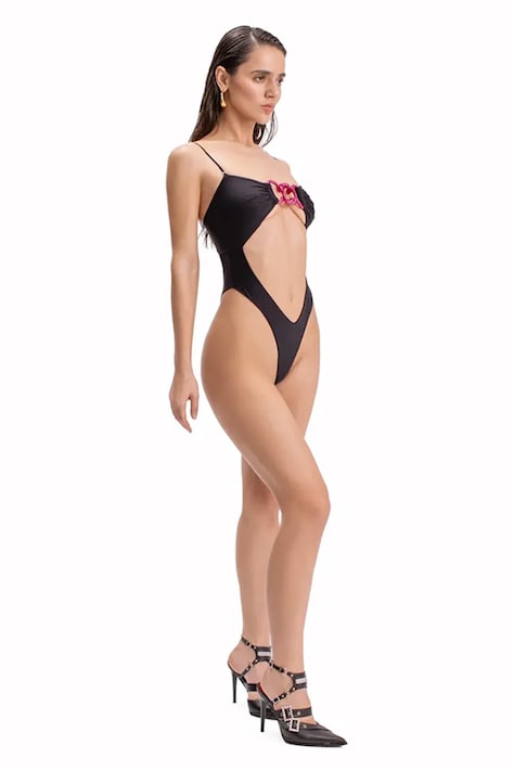 GOD SAVE QUEENS costum de baie KISS & RIDE ONEPIECE culoarea negru, cupă moale, GSQ-70-230-