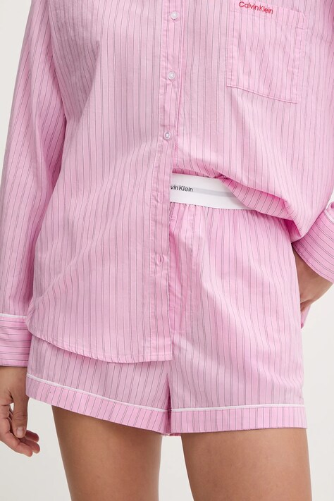 Calvin Klein Underwear piżama bawełniana damska kolor fioletowy bawełniana LV00QS7581