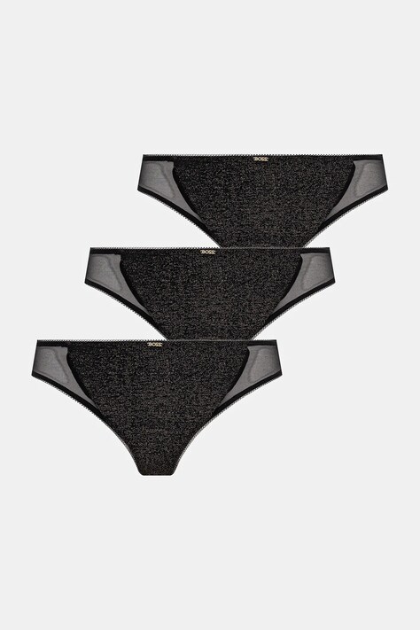 BOSS stringi 3-pack kolor czarny transparentne 50550374
