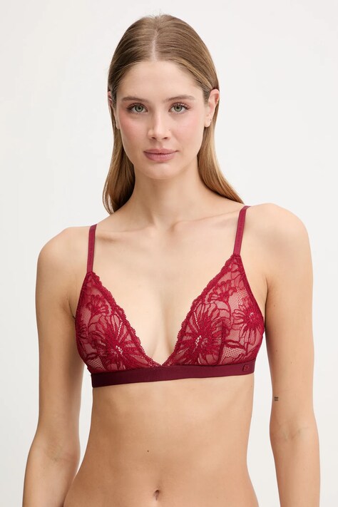 Tommy Hilfiger biustonosz kolor bordowy koronkowy gładki UW0UW06098