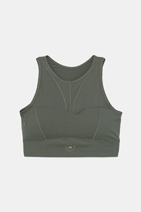 Спортивний бюстгальтер adidas by Stella McCartney колір зелений однотонний JW4544