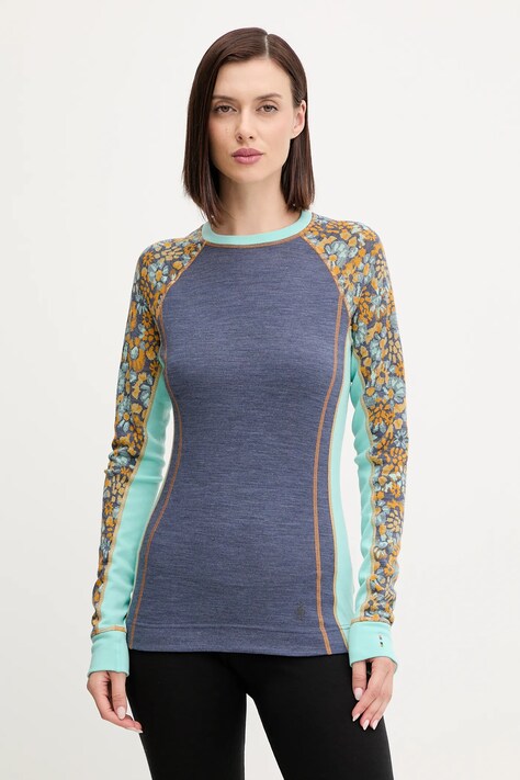 Smartwool longsleeve funkcyjny wełniany kolor niebieski SW002983