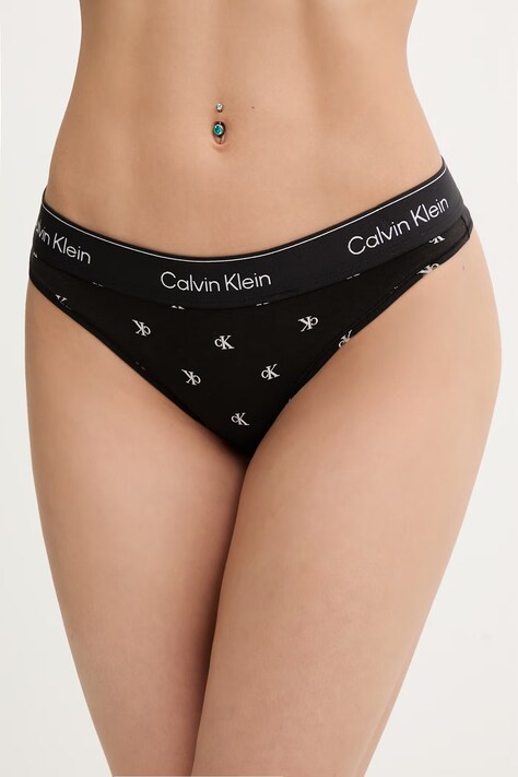 Calvin Klein Underwear бикини тип бразилиана дамски с памук черни LV00QF8522