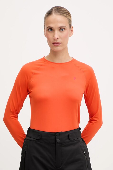 Peak Performance longsleeve funkcyjny Spirit kolor pomarańczowy G79755