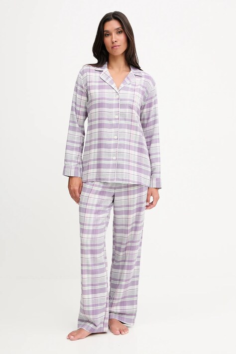 Pidžama Lauren Ralph Lauren za žene, boja: ljubičasta, ILN92448