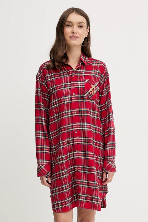 Nočná košeľa Lauren Ralph Lauren červená farba, ILN32457