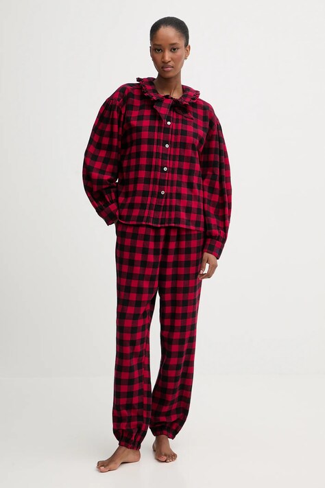 Polo Ralph Lauren piżama bawełniana kolor czerwony bawełniana 4P0703