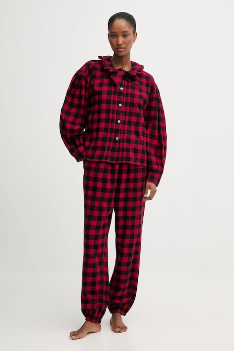 Polo Ralph Lauren piżama bawełniana kolor czerwony bawełniana 4P0703