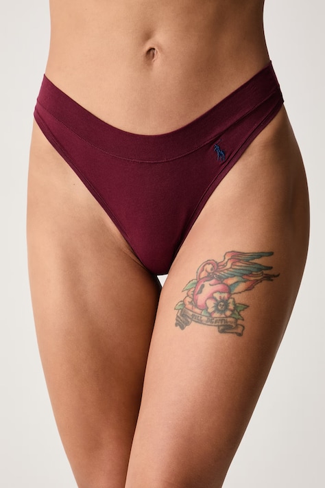 Polo Ralph Lauren Stringi damskie bawełniane z elastanem bordowe 4P0511