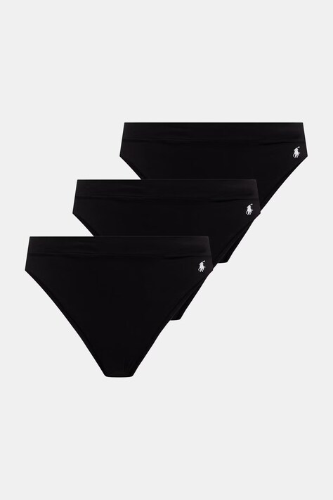 Polo Ralph Lauren figi damskie z bawełną 3-pack czarne 4P0711