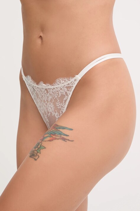 Lauren Ralph Lauren stringi kolor beżowy z koronki 4L0283