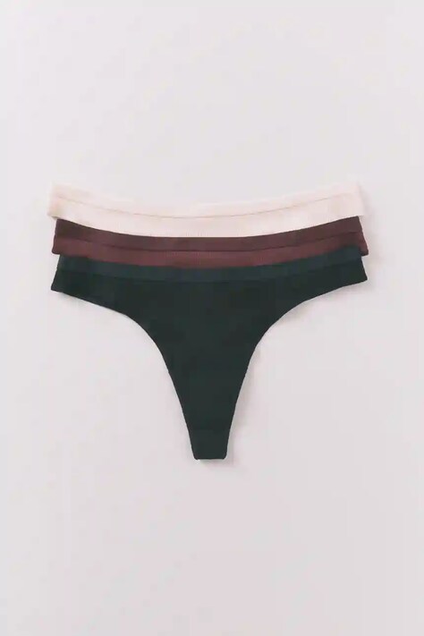 women'secret stringi 3-pack kolor zielony 4932667