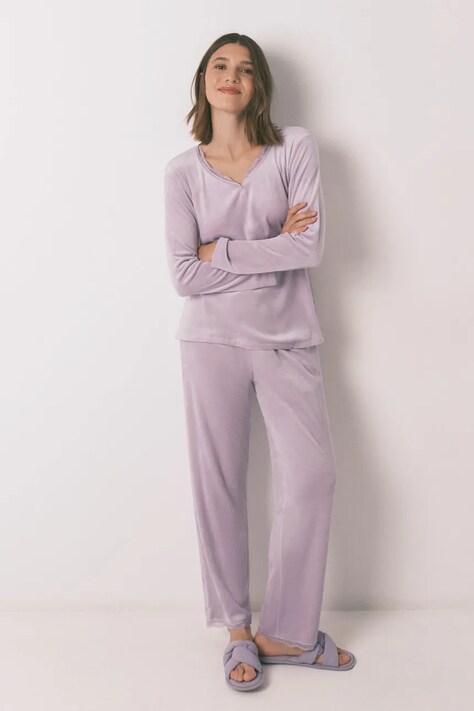 women'secret piżama damska kolor fioletowy 3592436