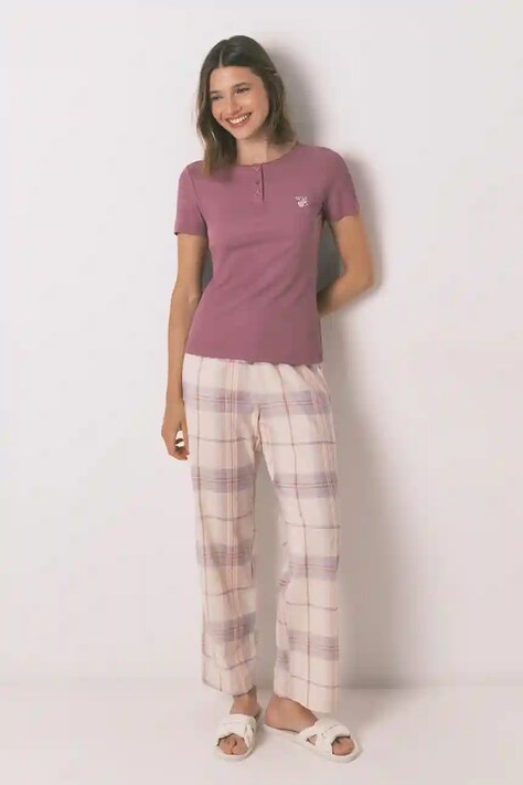 women'secret piżama damska kolor fioletowy 3592426
