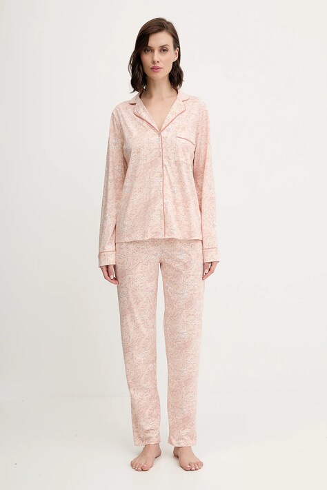 Bavlněné pyžamo women'secret dámské, oranžová barva, bavlněné, 4852096