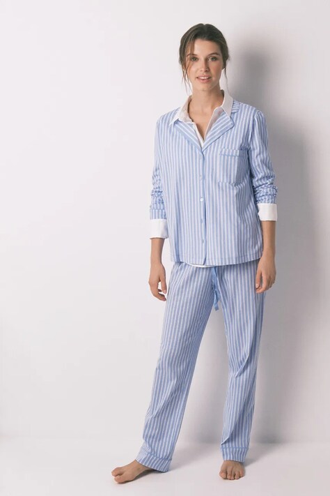 women'secret piżama bawełniana damska kolor niebieski bawełniana 4852094