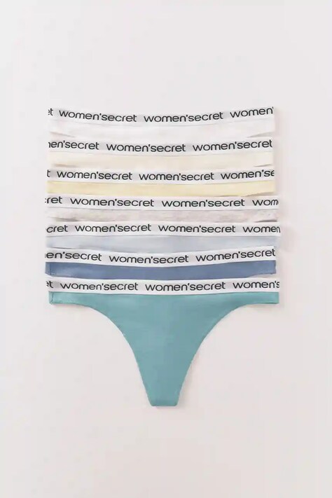 women'secret stringi 7-pack kolor szary 4932663